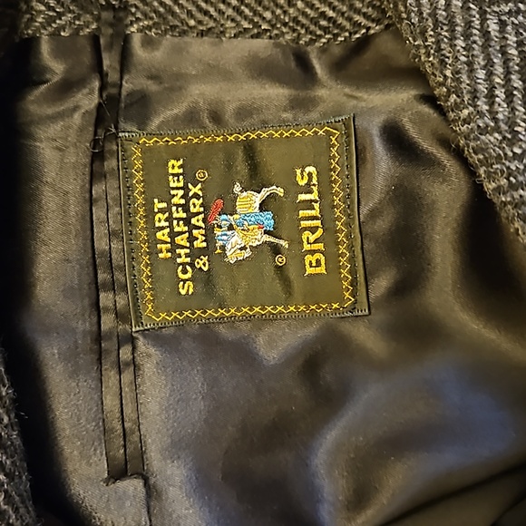 HART SCHAFFNER & MARX COAT BRILLS TRENCH PURE VIRGIN WOOL MEN'S VINTAGE - Picture 10 of 11